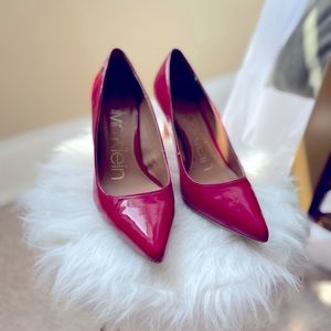 Bright red Calvin Klein heels size 7.5, minor wear